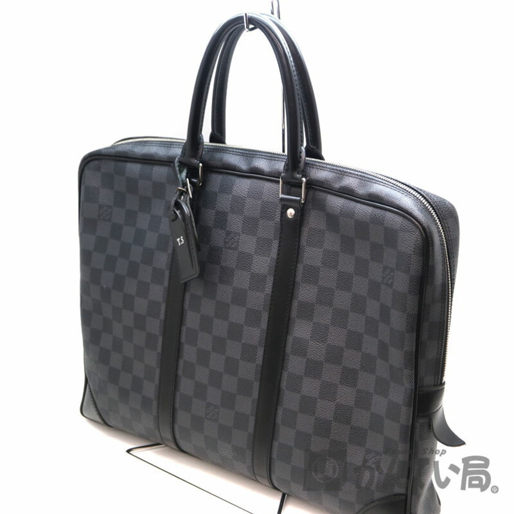 LOUIS VUITTON Porte Documents Voyage Business Bag Damier Graphite Black LV